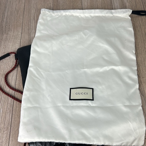 Perfect condition Gucci Logo Print calfskin Leather Drawstring Backpack - Picture 14 of 15